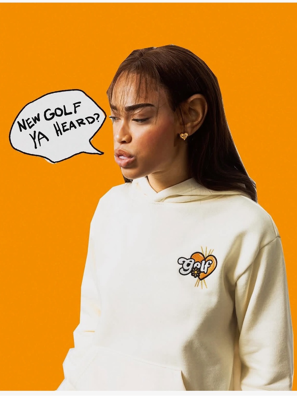 Golf Wang Cream Hoodie with Orange Logo - Picture 6 of 6